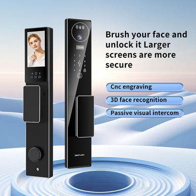 Aluminum Alloy Smart Home Door Lock CNC Technology Tuya App Video Intercom Face Recognition Palm Print Automatic Lock