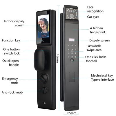 Qleung S940max Fully Automatic Lock with 3D Face Recognition and Palm Vein Unlock Tuya Smart Home Door Lock