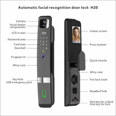 Hot Sale 3D face ID Tuya wifi Lock Biometric Fingerprint Password Key Code Smart Door Lock with Camera