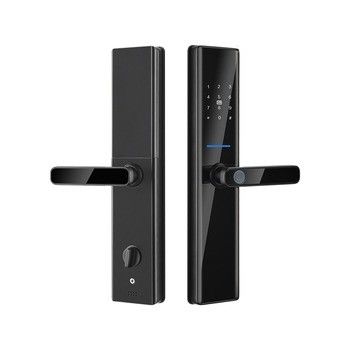 黒色バイオメトリック指紋ドアロック トイヤ TTロック 電子デジタルドアロック