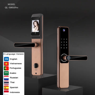 スマートライフ 指紋ドアロック レッドブロンズ ツヤ ビデオ スマートロック