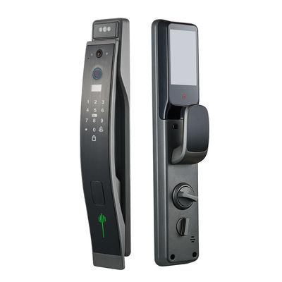 グレー顔認識 スマートドアロック ビデオインターコン ドアロック アルミ合金