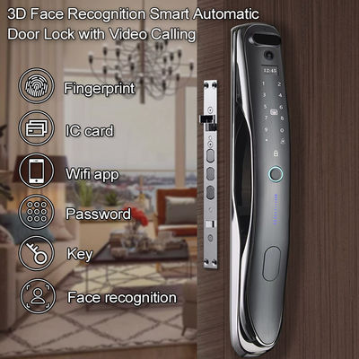 全自動 3D 顔認識 スマートロック 指紋 パスワード ドアロック アパート