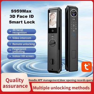 スマートロック フェイスIDカメラ セルラドゥラ バイオメトリック指紋 ツヤ WiFi ビデオ通話