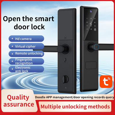 Qleung S829max Tuya Wifi APP リモコン カメラ 指紋 パスワード カード 鍵 スマート ドア 鍵 ホテル オフィス