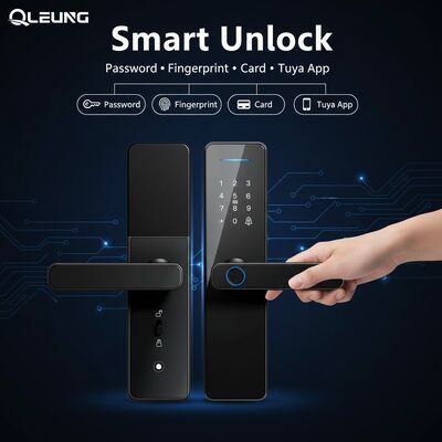 Qleung Classic Black S811 スマートドアロック 8言語 CE ROHS認証と半導体指紋
